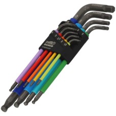 Bahco C1997LM/9P 9 Piece Metric Long Ball End Coloured Hexagon Allen Key Set 1.5-10mm