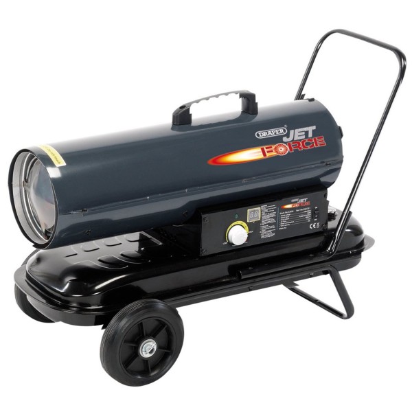 Draper Jet Force Diesel and Kerosene Space Heater with Wheels, 75,000 BTU/22kW (53926) Draper Jet Force Diesel and Kerosene Space Heater with Wheels, 75,000 BTU/22kW (53926)