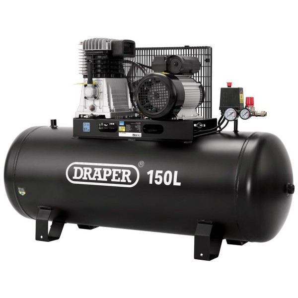 Draper 230V 150L Stationary Belt-Driven Air Compressor, 2.2kW/3HP (55304) Draper 230V 150L Stationary Belt-Driven Air Compressor, 2.2kW/3HP (55304)