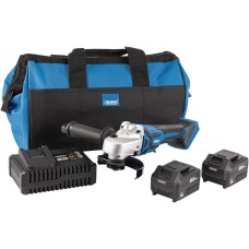 Draper D20 20V Brushless Angle Grinder, 115mm, 2 x 5.0Ah Batteries, 1 x Fast Charger, 1 x Bag (99730)