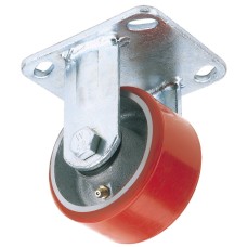 Draper Fixed Plate Fixing Heavy Duty Castor Polyurethane Wheel, 100mm Diameter, S.W.L. 250kg (65525)