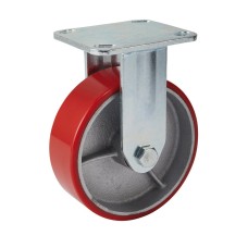 Draper Fixed Plate Fixing Heavy Duty Castor Polyurethane Wheel, 160mm Diameter, S.W.L. 400kg (65531)