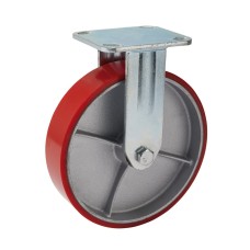 Draper Fixed Plate Fixing Heavy Duty Castor Polyurethane Wheel, 200mm Diameter, S.W.L. 500kg (65534)