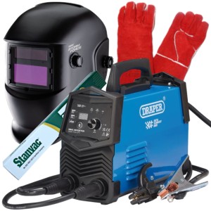 Draper 200A Arc Welding / TIG-Lift Welding Bundle – Welder, Helmet, Electrodes & Gloves Draper 200A Arc Welding / TIG-Lift Welding Bundle – Welder, Helmet, Electrodes & Gloves