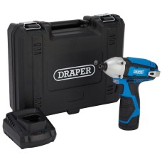 Draper 12V Impact Driver, 1/4" Hex., 1 x 1.5Ah Battery, 1 x Fast Charger (70332)