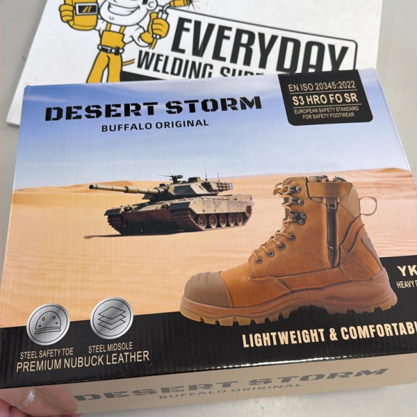 Desert Storm S3 Zip Safety Boots - Steel Toe Water Resistant Work Boots (YKK Heavy Duty Zip) Desert Storm S3 Zip Safety Boots - Steel Toe Water Resistant Work Boots (YKK Heavy Duty Zip)