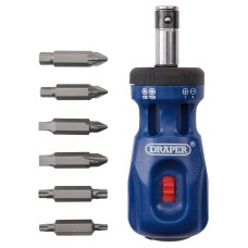 Draper Stubby Ratchet Screwdriver and Bit Sets Countertop Display (24 Piece) (75065)