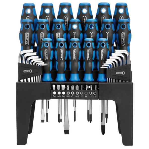 Draper Soft Grip Screwdriver, Hex. Key and Bit Set (44 Piece) (81294) Draper Soft Grip Screwdriver, Hex. Key and Bit Set (44 Piece) (81294)