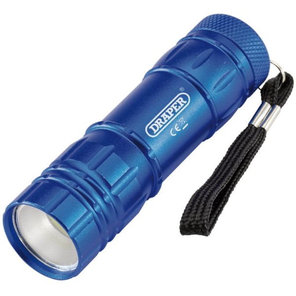 Draper COB LED Aluminium Hand Torch, 3W, 85 Lumens, 3 x AAA Batteries Supplied (90103) Draper COB LED Aluminium Hand Torch, 3W, 85 Lumens, 3 x AAA Batteries Supplied (90103)