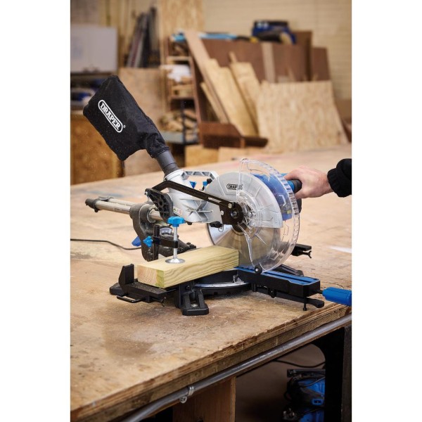 Draper 230V Sliding Compound Mitre Saw, 255mm, 1800W (90170) Draper 230V Sliding Compound Mitre Saw, 255mm, 1800W (90170)