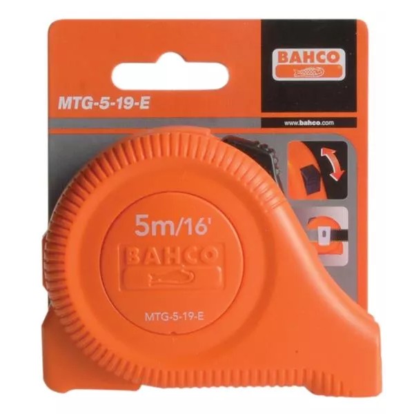 Bahco MTG Short Measuring Tape 5m/16ft (Width 19mm) Bahco MTG Short Measuring Tape 5m/16ft (Width 19mm)