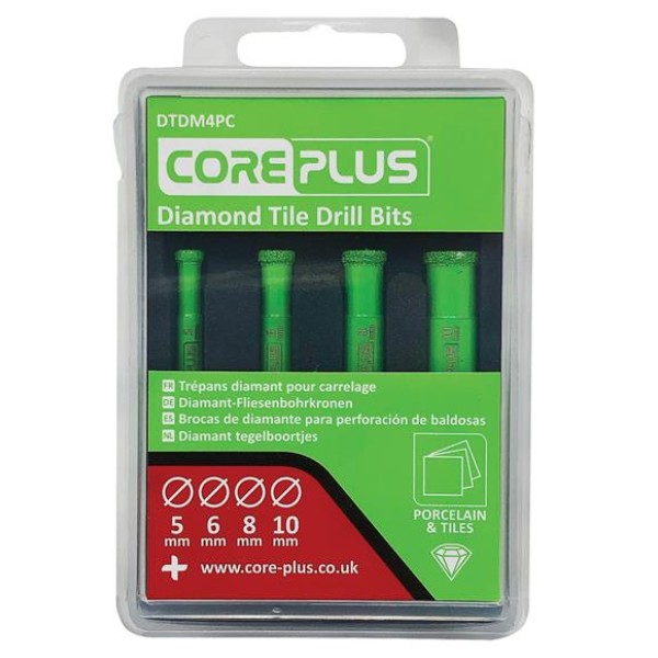 CorePlus DTDM4PC Diamond Tile Drill Bit Set, 4 Piece CorePlus DTDM4PC Diamond Tile Drill Bit Set, 4 Piece