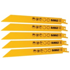 DEWALT Bi-Metal Reciprocating Blade for Metal 203mm x 14 TPI (Pack 5)