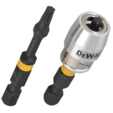 DEWALT Impact Torsion Bits TX0 x 50mm (x2) and Magnetic Screwlock Sleeve