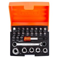 Bahco 2058/S26 Ratchet Socket Bit Set of 26 Metric 1/4in Drive