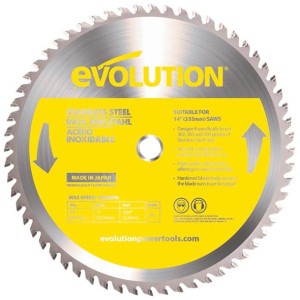 Evolution Stainless Steel Cutting Chop Saw Blade 355 x 25.4mm x 90T