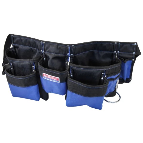 Faithfull Double Tool & Nail Pouch 2100D Nylon Faithfull Double Tool & Nail Pouch 2100D Nylon