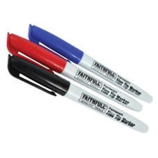 Faithfull Fibre Tip Marker Pen Mixed (Pack of 3)
