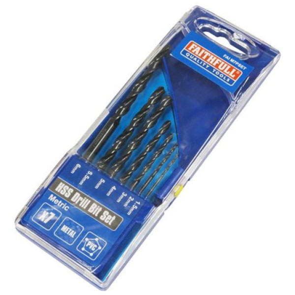 Faithfull HSS Drill Bit Set of 7 1.5 - 6.0mm Faithfull HSS Drill Bit Set of 7 1.5 - 6.0mm