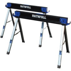 Faithfull Folding Steel Saw Horse / Site Table - Pair (1000kg)