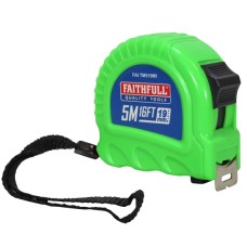 Faithfull Twin Lock Tape Measure 5m/16ft (Width 19mm)