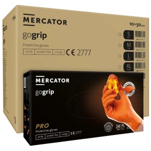 Mercator ORANGE Ideall® Powder Free 'Diamond Texture' Grip Nitrile Glove (500 Gloves)