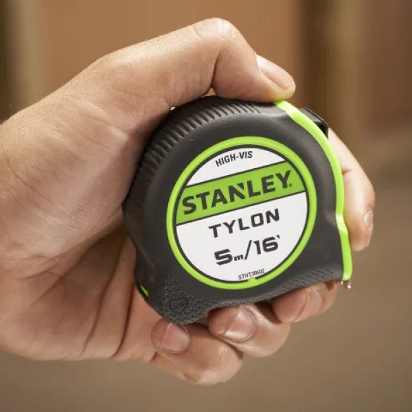 Stanley Hi-Vis Tylon Tape Measure 5m (16ft) (Width 25mm) Stanley Hi-Vis Tylon Tape Measure 5m (16ft) (Width 25mm)