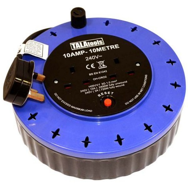 TALATools Small Cable Reel 220V 2-Socket 10m TALATools Small Cable Reel 220V 2-Socket 10m