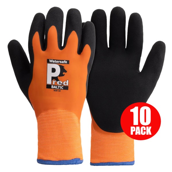 Predator Baltic Waterproof Latex / Lined Work Gloves - (Watersafe) - PACK OF 10 Predator Baltic Waterproof Latex / Lined Work Gloves - (Watersafe) - PACK OF 10