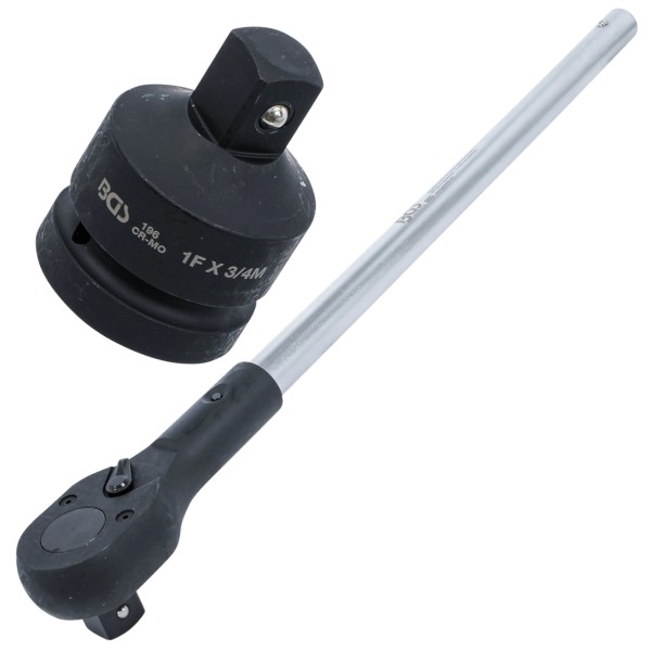 BGS Technic Heavy-Duty Workshop Bundle - 1" Ratchet 660mm & Impact Socket Adaptor (1" to 3/4") BGS Technic Heavy-Duty Workshop Bundle - 1" Ratchet 660mm & Impact Socket Adaptor (1" to 3/4")