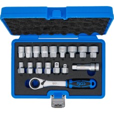 BGS Technic Go-Through Socket Set | Gear Lock | 10 - 24 mm | 17 pcs.