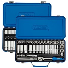 Draper 82 Piece Metric Socket Sets in Metal Cases 1/4" & 3/8" Sq. Dr. (TWIN PACK)
