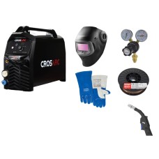 Cros Arc MIG Multi Function 200MF Welder Bundle with Helmet, Gloves & Regulator (200A)