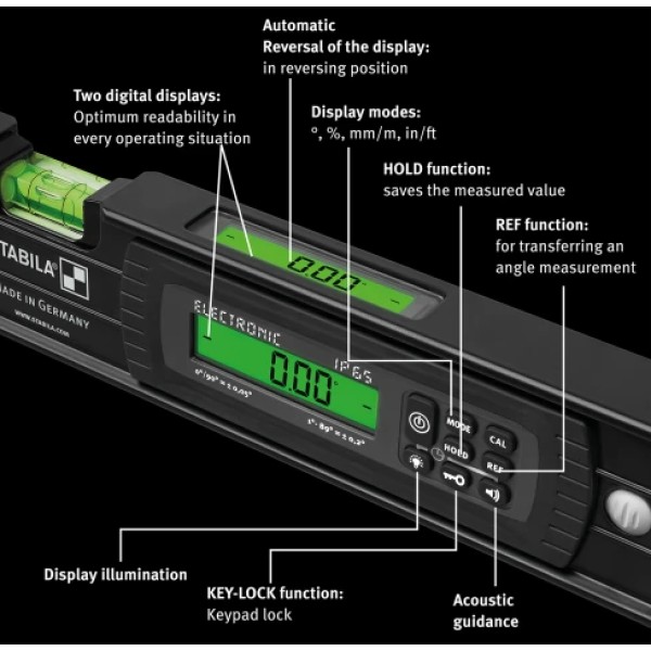 Stabila TECH Dark Shadow Digital Spirit Level 40cm Stabila TECH Dark Shadow Digital Spirit Level 40cm