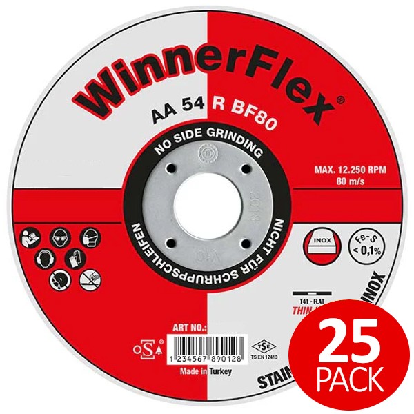SWP WinnerFlex Flat Super Thin 9 Inch Cutting Discs (230mm x 1.9mm) - PACK OF 25 SWP WinnerFlex Flat Super Thin 9 Inch Cutting Discs (230mm x 1.9mm) - PACK OF 25