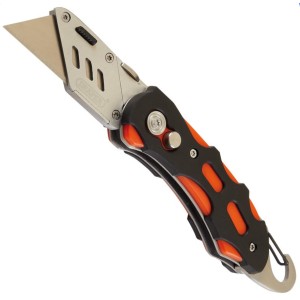 Draper Folding Trimming Knife with Belt Clip, Green/Orange (24424)