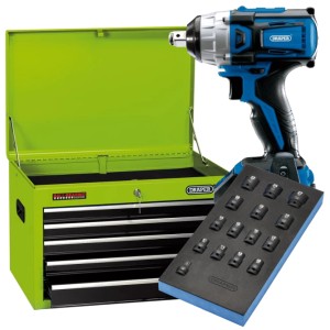 Draper Tool Chest, Wrench & Impact Set Bundle - Storage & Power Combo (37097)