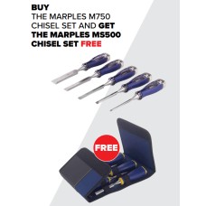 Irwin Tools BUY ONE M750 Bevel Edge Chisel Splitproof Soft Touch Set And GET ONE Marples MS500 Chisel Set FREE!