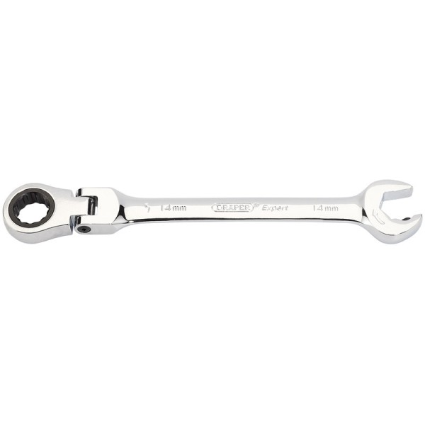 Draper EXPERT Metric Combination Spanner With Flexible Head And Double Ratcheting Features (14mm) Draper EXPERT Metric Combination Spanner With Flexible Head And Double Ratcheting Features (14mm)