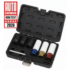 Draper Wheel Nut and Bolt Extractor Socket Set, 1/2" Sq. Dr. (7 Piece) (07115)