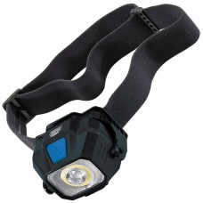 Draper EXPERT COB/SMD LED Wireless/USB Rechargeable Head Torch 6W, 400 Lumens (USB-C Cable Supplied)
