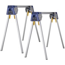 Irwin All Metal Sawhorses & Jobsite Table Twin Pack – Heavy Duty Folding Work Supports (816kg)