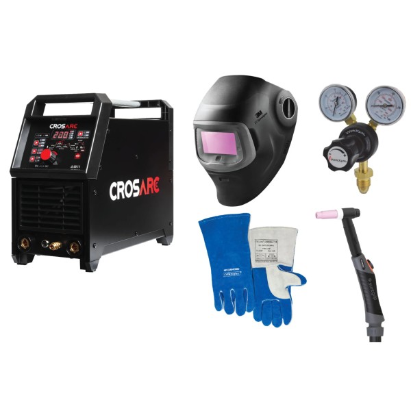 Cros Arc TIG 253 DC Welder Bundle with Helmet, Gloves & Regulator (250A) (3 PHASE) Cros Arc TIG 253 DC Welder Bundle with Helmet, Gloves & Regulator (250A) (3 PHASE)