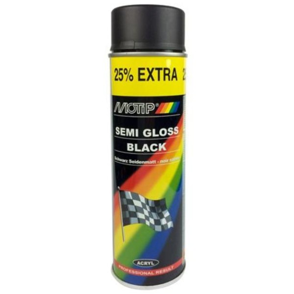 MOTIP Semi Gloss (Satin) Black Fast-Dry Spray Paint Coating 500ml MOTIP Semi Gloss (Satin) Black Fast-Dry Spray Paint Coating 500ml