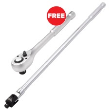 Draper BUY ONE Flexible Breaker Bar, 1/2" 640mm, And GET ONE 72 Tooth Reversible Ratchet, 1/2" Sq. Dr.  FREE!