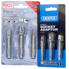 BGS Technic / Draper 6 Piece SDS & Socket Adaptor Bundle TWIN PACK