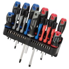 Draper Screwdriver Set with Wall Mountable Rack (37 Piece) (31672)