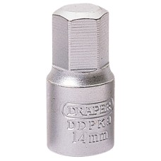 Draper EXPERT 14mm Hexagon 3/8 Square Drive Drain Plug Key