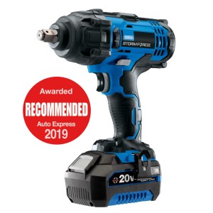 Draper Storm Force® 20V Mid-Torque Impact Wrench, 1/2" Sq. Dr., 400Nm, 1 x 4.0Ah Battery, 1 x Charger (43785) Draper Storm Force® 20V Mid-Torque Impact Wrench, 1/2" Sq. Dr., 400Nm, 1 x 4.0Ah Battery, 1 x Charger (43785)