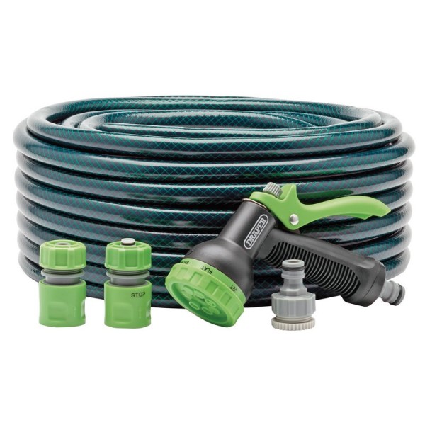 Draper 12mm Bore x 30m Garden Hose and Spray Gun Kit Draper 12mm Bore x 30m Garden Hose and Spray Gun Kit